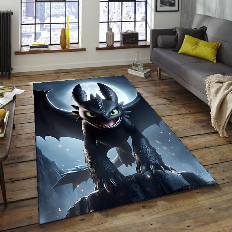 1pc Toothless2 Design Area Rug - Non-Slip, Soft & Cozy Floor Mat for Living Room, Bedroom, Office - Indoor/Outdoor Decorative Carpet