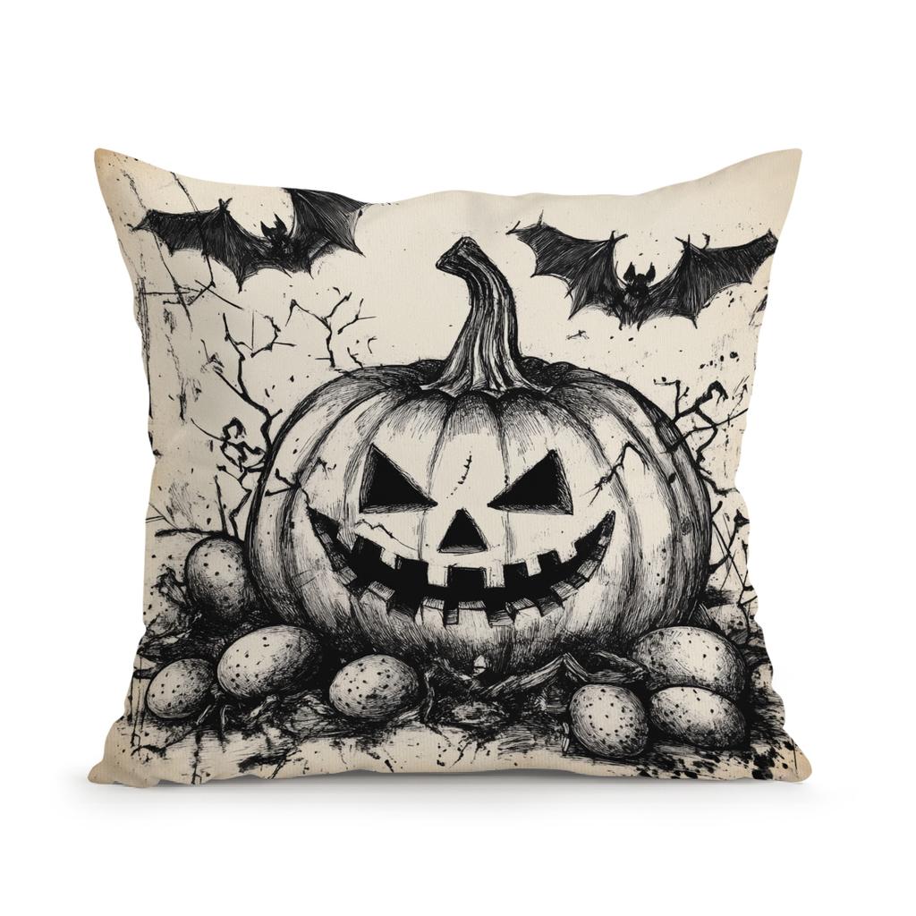 Pumpkin Witch Castle Ghost Pillowcase Printed Polyester 45X45Cm Throw Pillowcover Decorative Sofa Cushion Pillowslip Home Decor