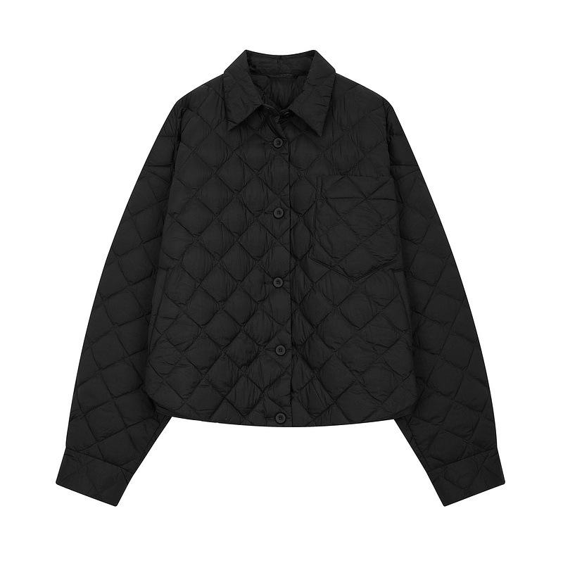 Autumn and winter new shirt down jacket women's short loose casual down small lapel light jacket