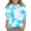 Children's 3/4 Sleeves Printed O-neck Top Everyday Casual T-shirt