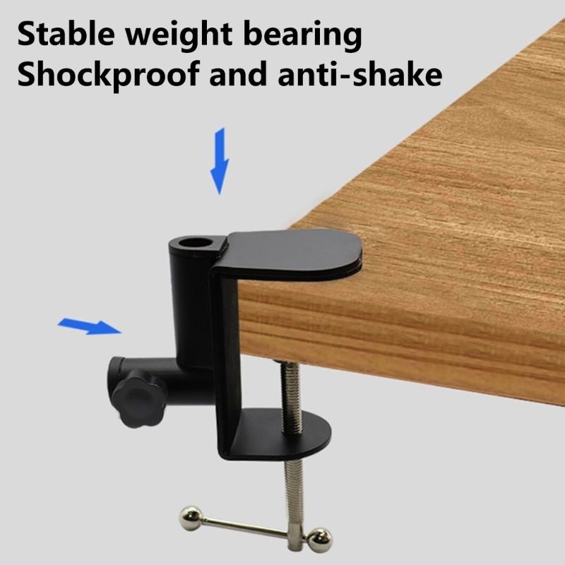 Adjustable Aluminum Alloy Desk Mount Clamp Metal Mic Clamp Holder for Microphone Scissor Arm Lamp Soft Protective Pad