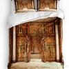 Grab des Pharao Ägypten Goldene Grab Bettwäsche Set 3tlg. Bettbezug Kissenbezug Kinder Erwachsene Bettdeckenbezug Doppelbett Set Heimtextil