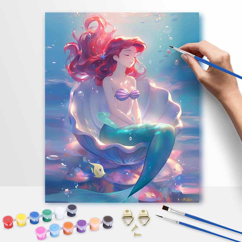 Disney Little Mermaid digital oil painting diy handpainted coloring painting home decoration gift for wall art decor adult craft kits 130