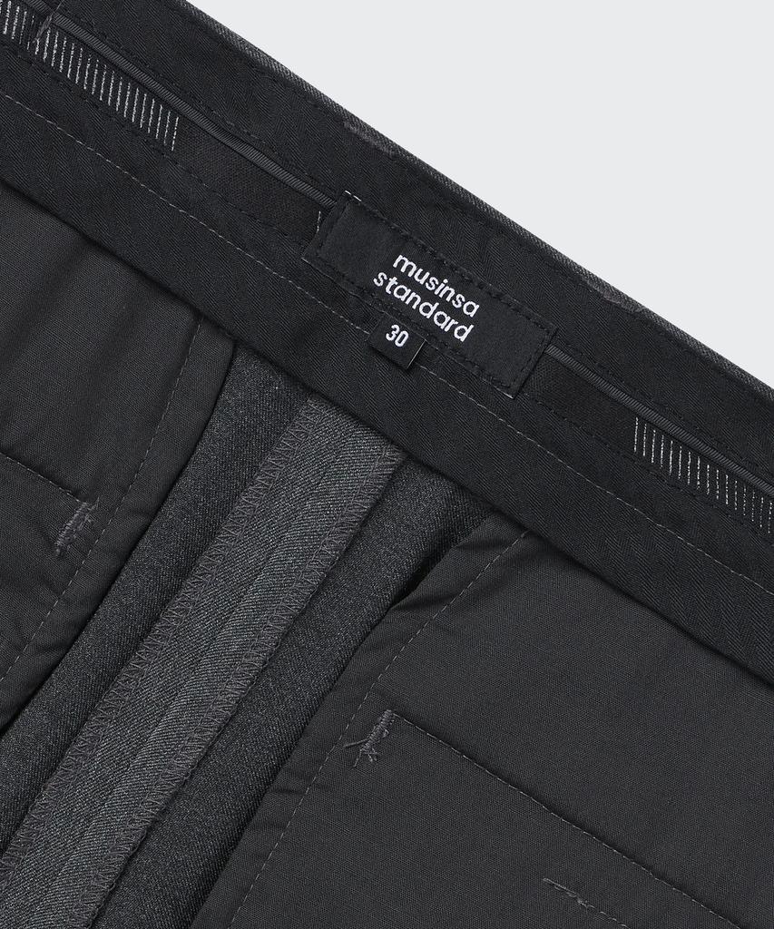 MUSINSA STANDARD Straight Hidden Banding Slacks [Medium Gray]