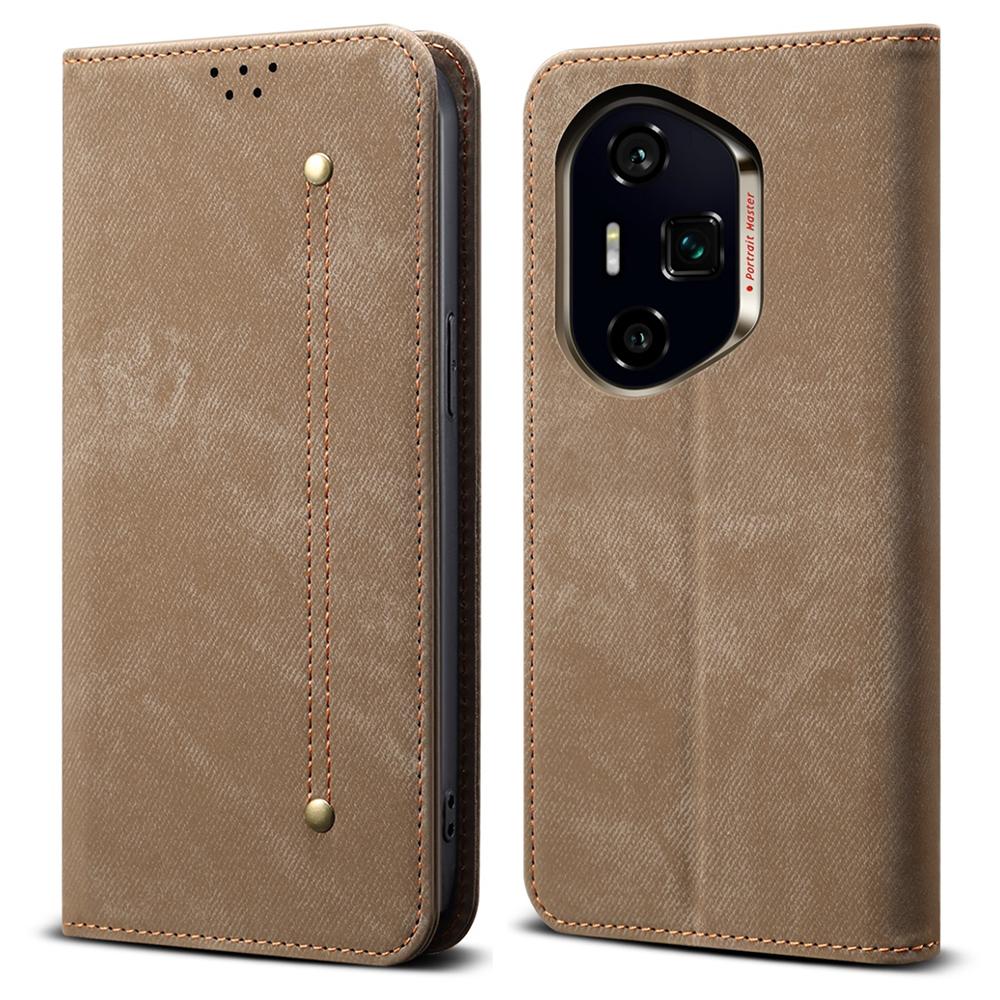 For Honor 400 Pro Case Jeans Cloth Texture Anti-Scratch Leather Stand Phone Cover