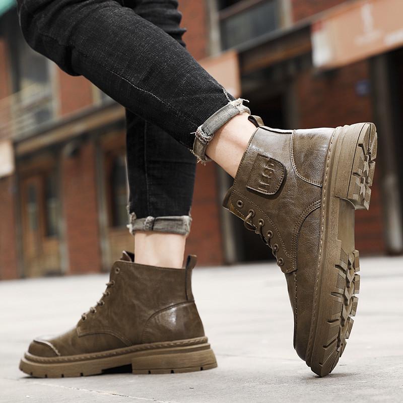 Fashion Autumn and Winter Men's Short Boots Classic Retro Design Style Outdoor Leisure Business Party Daily Office Motorcycle Shoes