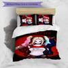 3pcs Custom Name Cartoon Harley Quinn Bedding Set Duvet Cover Closure Includes 1 Duvet Cover & 2 Pillowcases for All Seasons Bedroom Decor