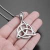Klassische Dreifaltigkeitsknoten Keltischer Knoten Anhänger Halskette Modisches Glücksbringer Irischer Hexenknoten Amulett Schmuck Unisex