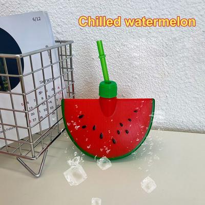 Wassermelonenbecher mit Deckel und Strohhalm Wiederverwendbare Plastik-Wassermelonen-Trinkbecher Lustiges Frucht-Trinkgeschirr für Partys, Picknicks und Sommerveranstaltungen