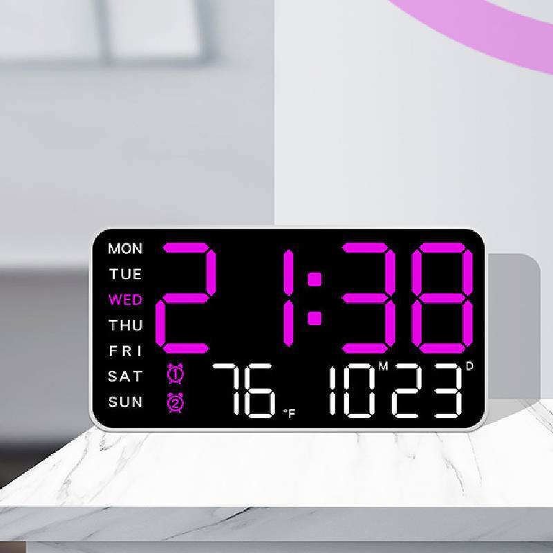Minimalist Digital Wall Clock With Led Display And Night Light For Living Room Decor