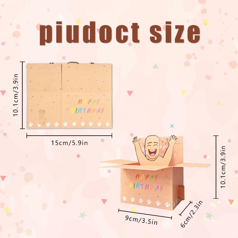 1Pcs Humorous 3D Terrifying Bald Character Design Whimsical Card Hilarious Happy Birthday Card Diy Accessories