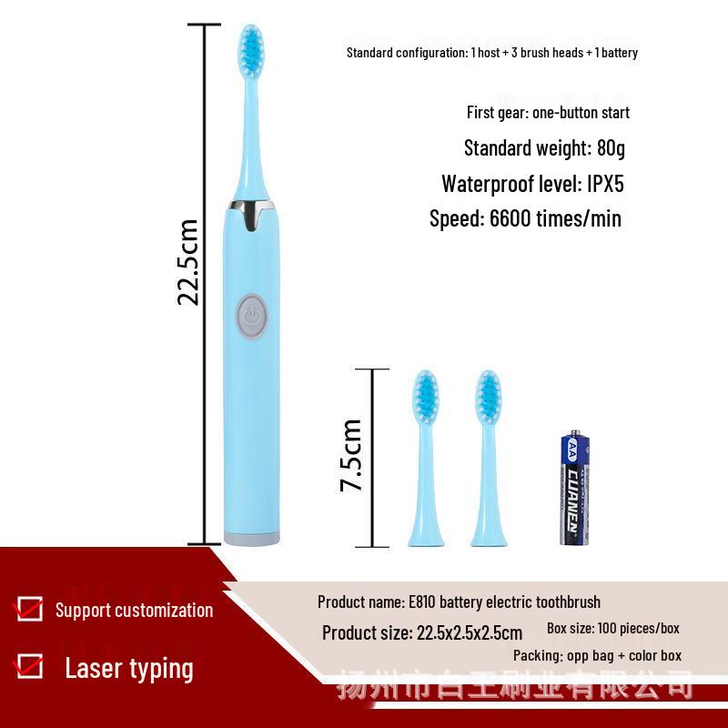 Wisdent Kids Cartoon Electric Toothbrush with Soft Bristle Brush Head - Portable, Fun USB Model