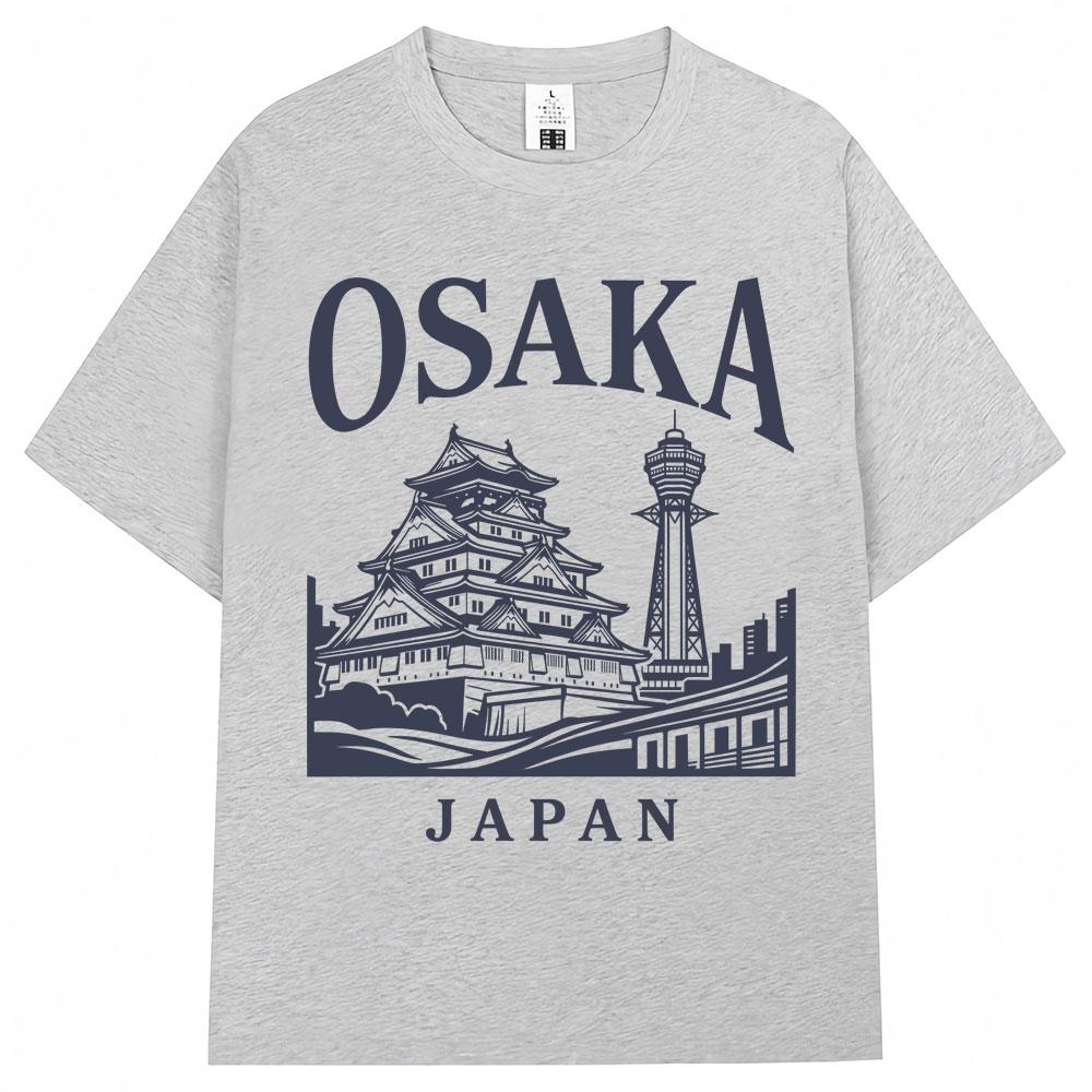 Japanese Style Osaka Print Tshirts Travel Destination Souvenir Unisex Unisex Fashion Vintage Short Sleeve Oversized Cotton T Shirts
