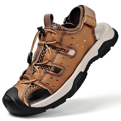 New Men's Sandals Soft Genuine Leather Sandals Shoes Men Large Size 38-46 Outdoor Summer Shoes Comfort Beach Sandals Roman