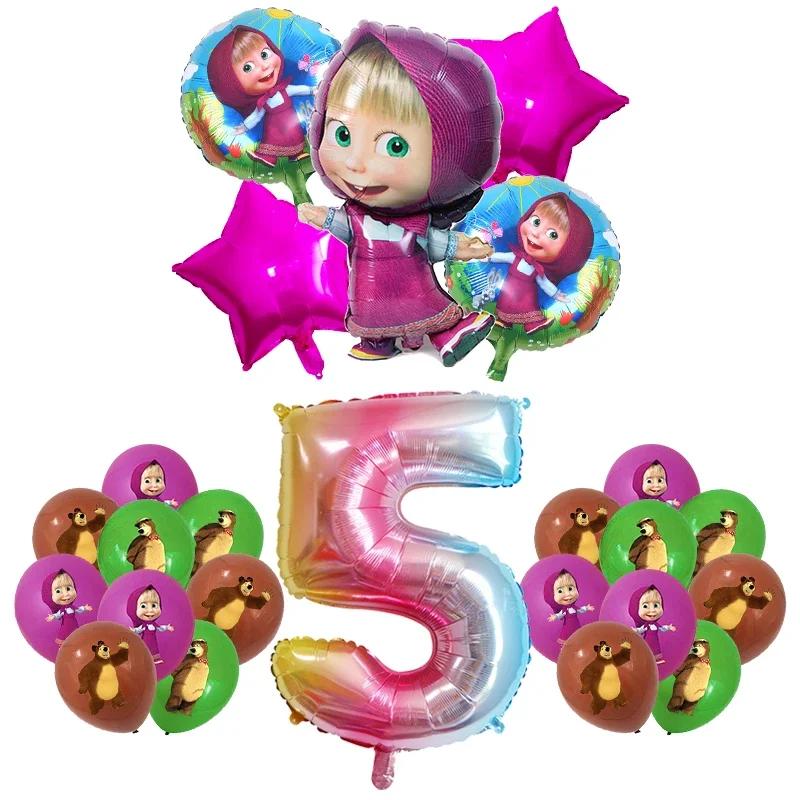 Masshaed Verjaardagsfeest Decoratie Tafelgerei Set Beren Borden Bekers Banner Ballonnen Kinderen Babyborrel Cadeaus Meisjes Fotohokje Prop