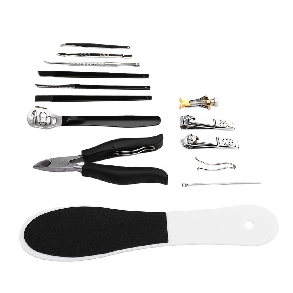 14 Pcs Toenail Care Kit Stainless Steel Toenail Removal Kit with Clippers Scrapers Lifter Ear Spoon Cuticle Pusher