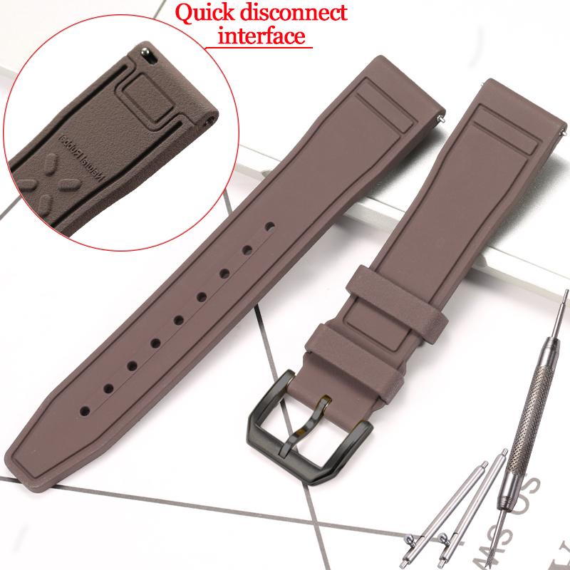 Rubber Silicone Watch Strap for IWC Pilot's Band Quick Release Bracelet Fluororubber Watchband