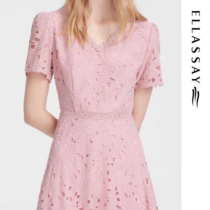 ELLASSAY Women's Gentle Embossed Jacquard Mid-Length Dress