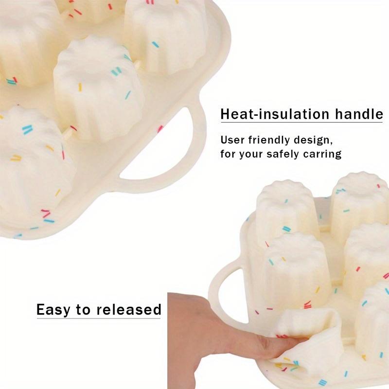 Canele Silikonform, 12-Kavitäten Mini Antihaft Canele Silikon Backkuchenform für Brot Muffin Spülmaschinenfest