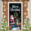 Christmas themed door curtain high elasticity easy to install and clean perfect for holiday home decoration
