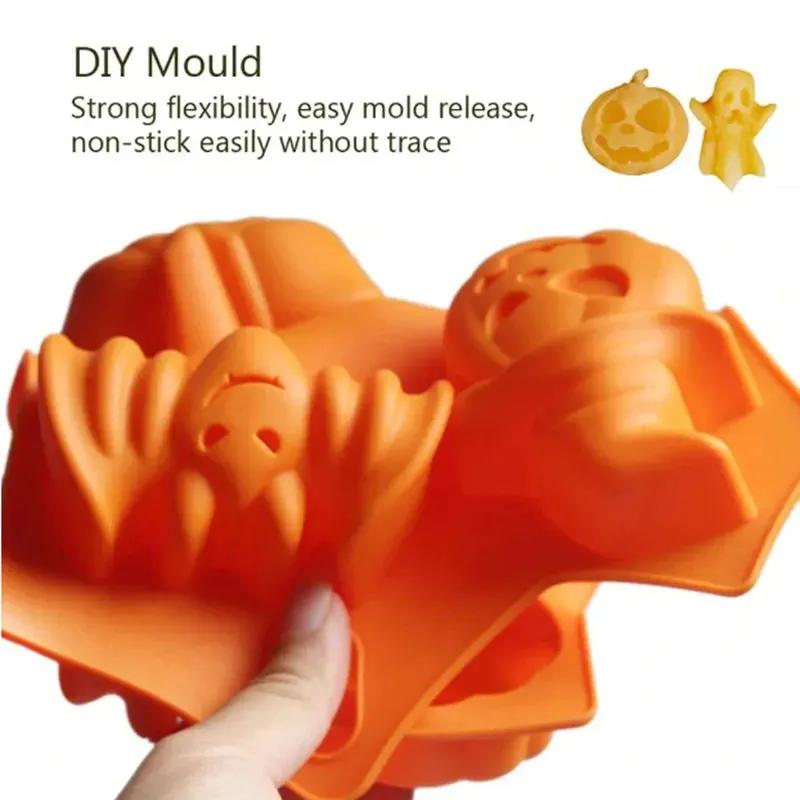 Candy Making Molds Halloween Vivid Practical Creative Silicone Pumpkin Cake Mold Baking Tools Children Gifts YLE006