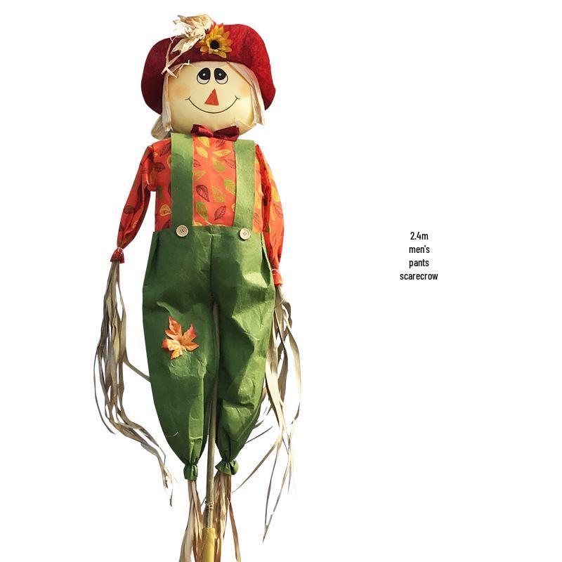 Cute Scarecrow Halloween Decorations: Small & Medium Pumpkin Lanterns for Bar, Party, Haunted House, and Pastoral Themes.