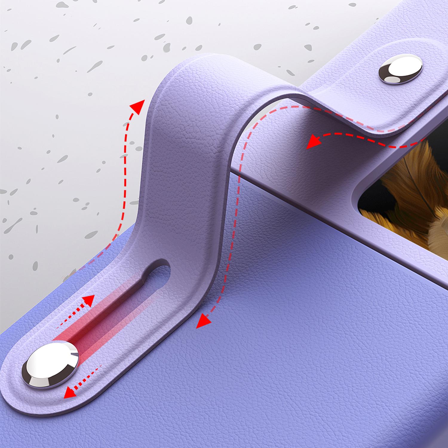 

PU+PC Phone Case for Oppo Find N3 Flip 5G Dual Color Design Wristband Kickstand Phone Cover A