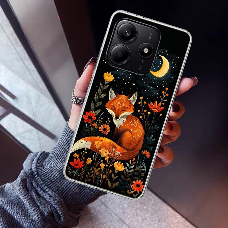 Animal Fox Phone Case For Xiaomi Redmi Note 15 14 14S 13 12S 12 Pro Plus 11S 11 10S 10 4G Cover 11E 11T 5G Print Fundas Redmi No