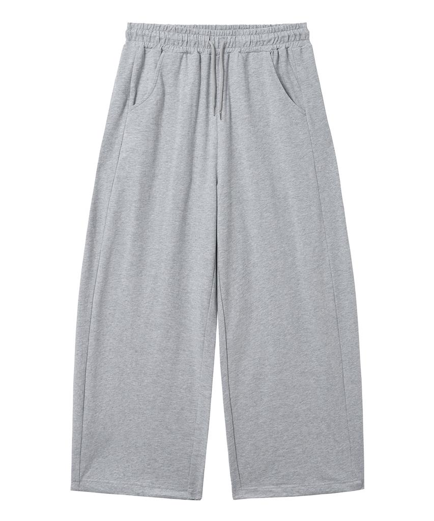 MOZMOZ Star Patch Side Pleated Wide Training Pants Gray