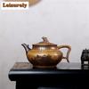 380ml Yixing Lila Lera Tekannor Handgjord Fenixkanna Rå Malm Vedeldad Porslinslera Kittel Med Sil Zisha Teset Hantverk