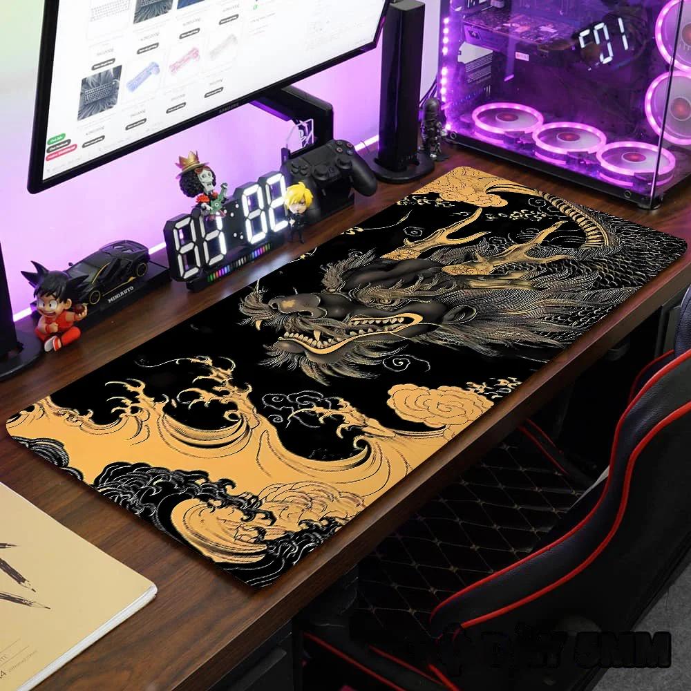 Large Dragon Mousepad Gamer Office Mouse Pad Gaming Room Accessories Desk Mat Art Keyboard Mats 600x300 Mausepad Washable Mats