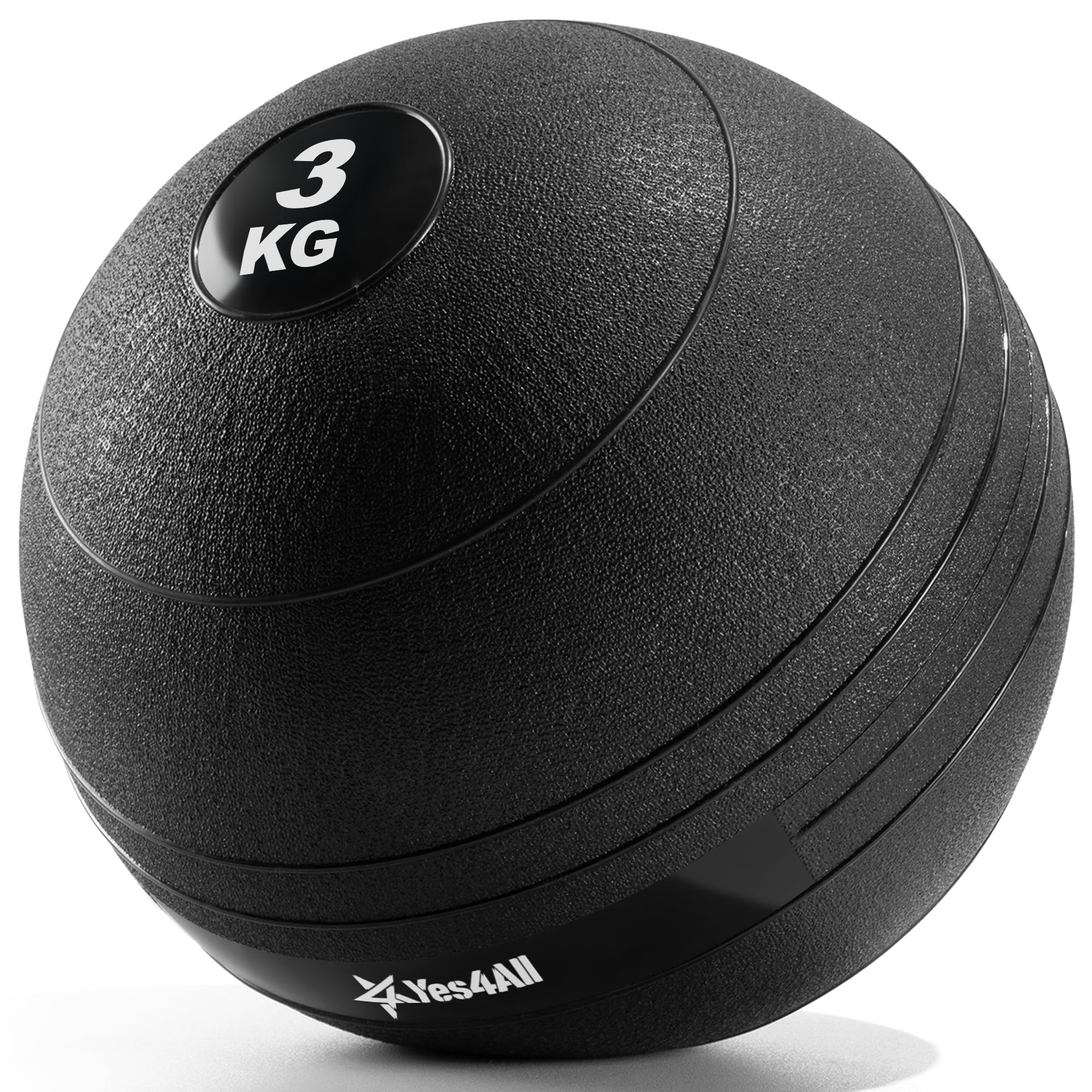 

Yes4All Medicine Ball, Weighted Rubber Ball with Non-Slip Grip and Bounce-Free Design for Indoor Training, Full-Body Exercise, 25.5cm Diameter