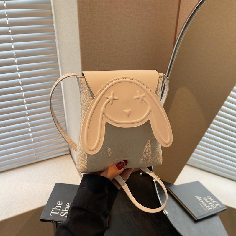 Mobile Phone Small Bag Women's New Trendy Fashion Cute Rabbit Bag Small Square Bag Spring and Summer Texture Messenger Bag
