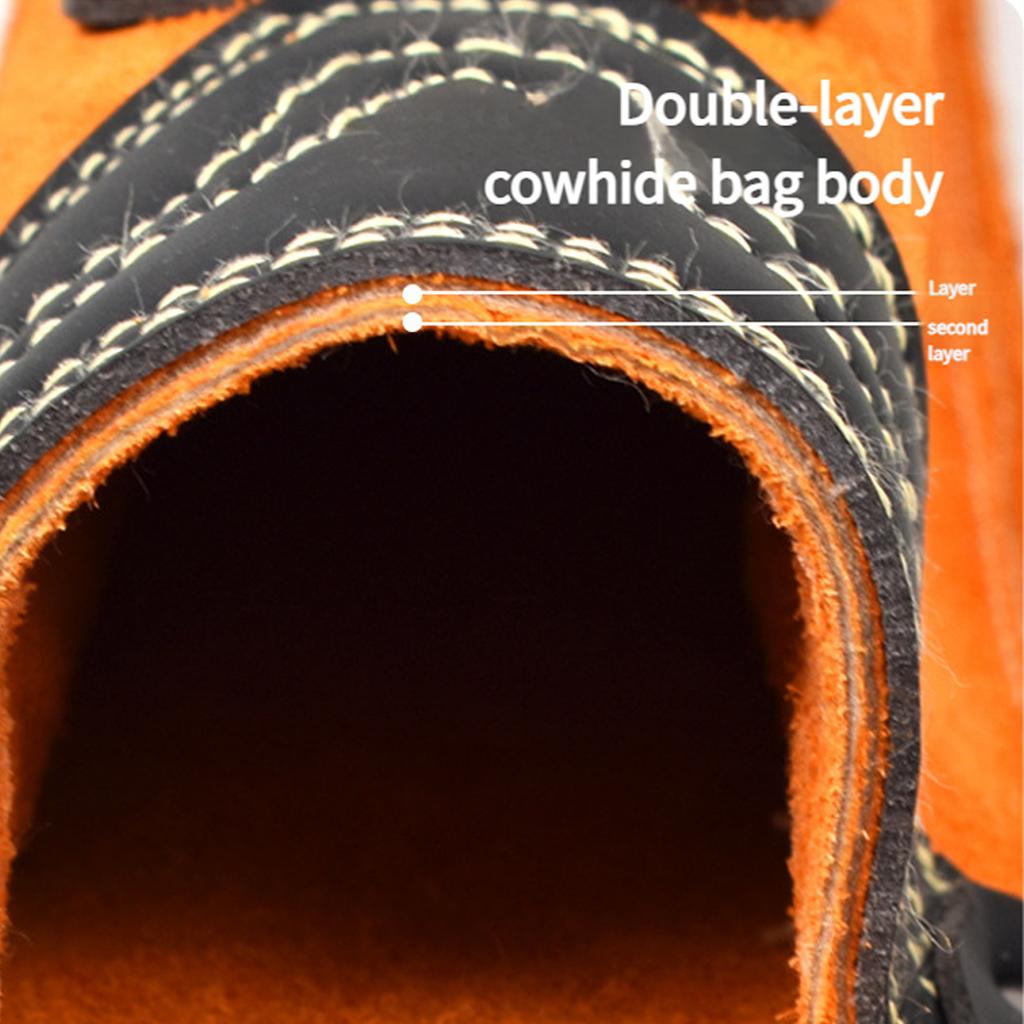 Flame Resistant Welding Electrode Storage Bag Thickened Leather Construction Heavy Duty Fireproof Design For Professional Welders