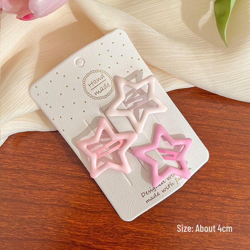 3-Piece Gradient Color Pink Shooting Star Hairpin Set