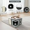 Cat Beds Foldable Indoor Cat House with Ball and Scratch Pad Durable Comfortable Square Kitty Hideaway Pet Supplies Accessories