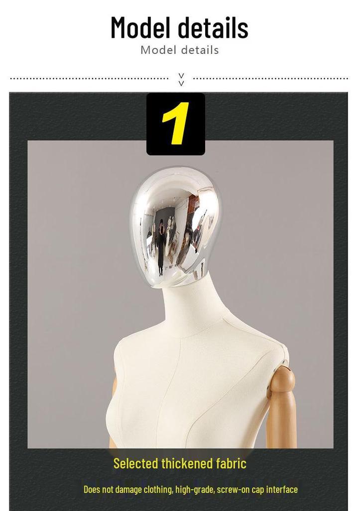 Korean Style Electroplated Female Torso Mannequin for Clothing Display
