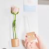 Decorative Wood Test Tube Vases With Magnetic Base Hydroponic Plant Display Vases Refrigerator Magnet For Home Decors