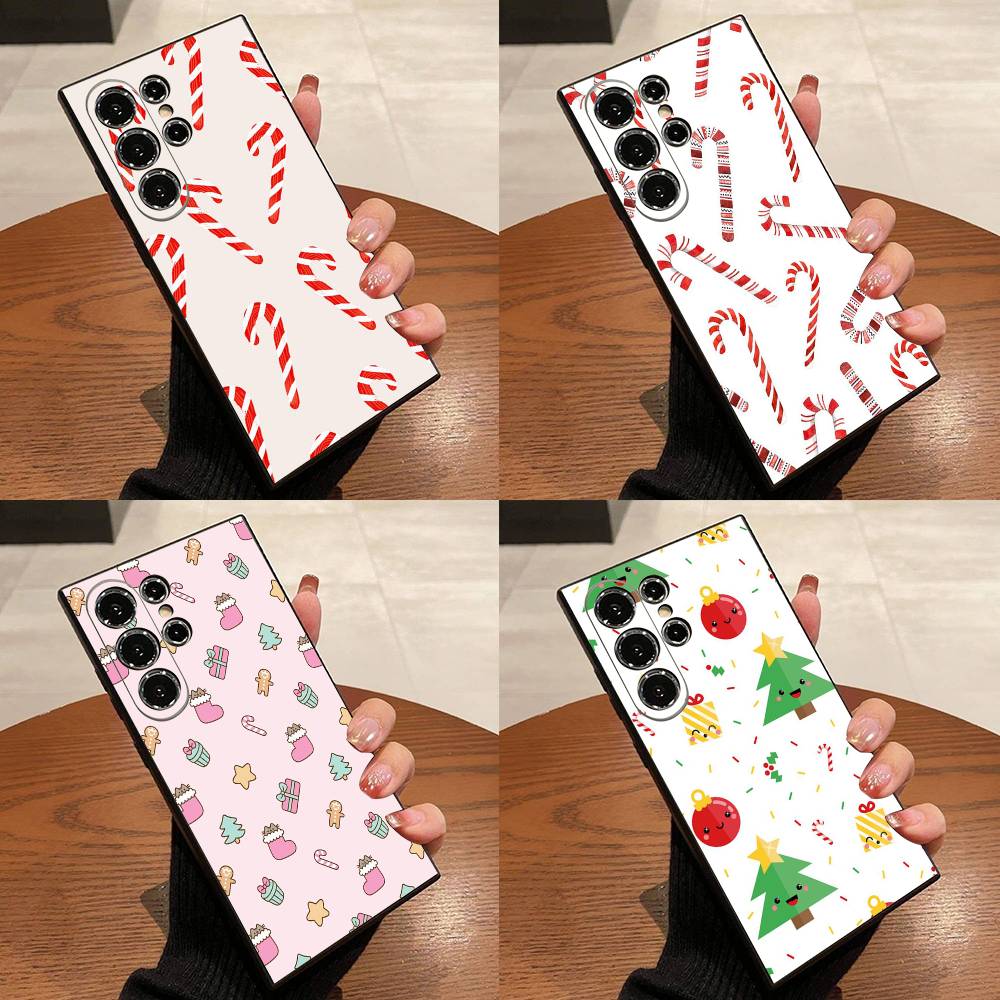C-Candy-Y C-canes For Samsung Galaxy S25 S24 S23 Ultra S22 S21 Plus S20 Black Soft Silicone Protective Case