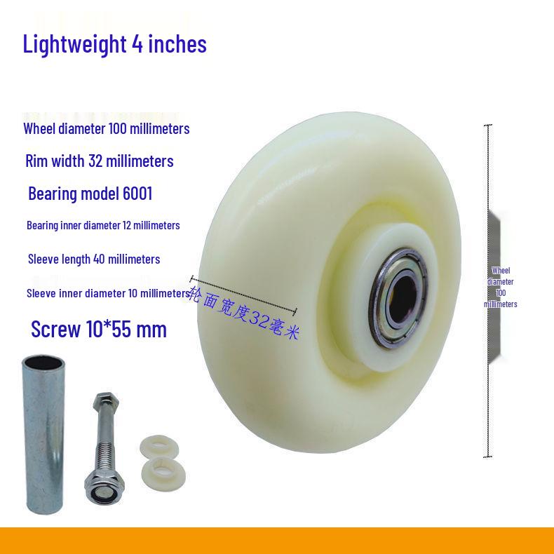 Durable Nylon Universal Casters for Trolleys - Sizes: 3", 4", 5", 6", 8"