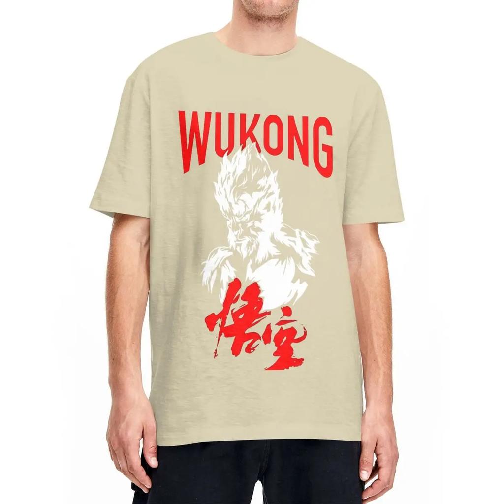 Vintage T-Shirt Black Myth Wukong Game 2024 Cotton T Shirts Trendy Cool Tee Shirt for Male Summer Y2K Basic Short Sleeve Clothes