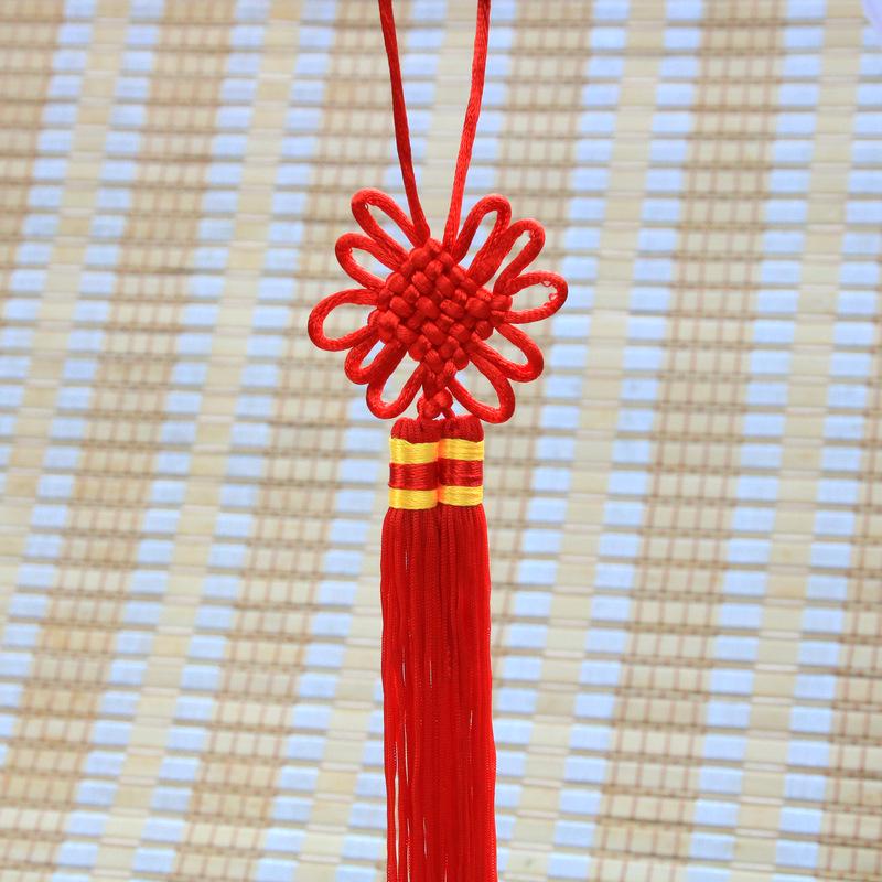 Happy Snake Year Spring Festival Bonsai Decor with Double Tassel Chinese Knot Pendant