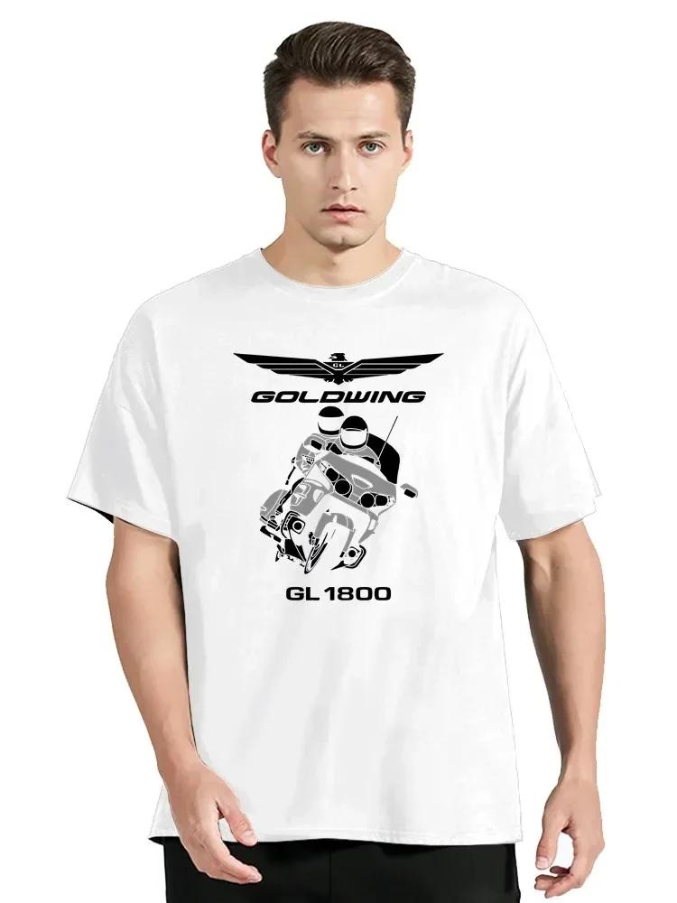 

Goldwing GL1800 Мотоциклы Футболка Мужская Женская Футболка Летняя Хлопковая Футболка Оверсайз С Коротким Рукавом Футболка Топ Одежда Высокого Качества#Цвет(1) XXXXXL чёрный