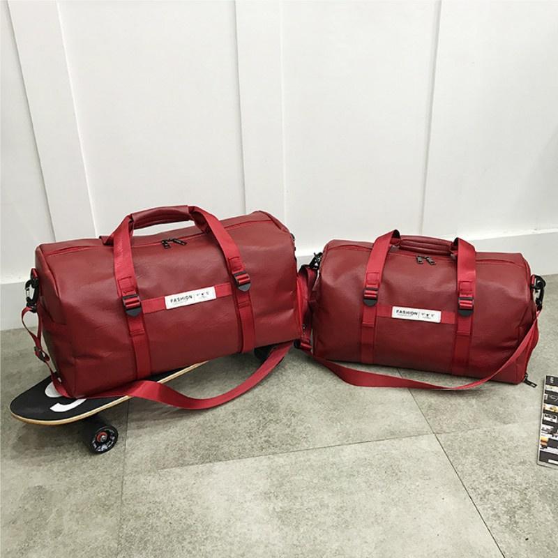 Gym Bag Leather Sports Shoulder Bags Men and Women Waterproof Fitness Yoga Travel Luggage