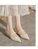 Modische Beige & Schwarze Ballerinas mit Französischer Spitze für Damen