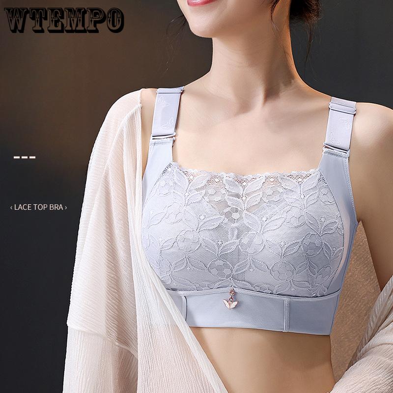 Large Size Lingerie for Women Slim Fit Full Cup Strapless Gathered Bra Top Support Breathable Adjustable Bra