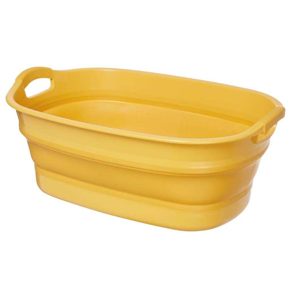 Iseto (ISETO) Iseto Wisteria Tub, Yellow, 23L, Soft Tub Plus, Made in Japan, Compact Storage, with Drain Plug, I-563-2
