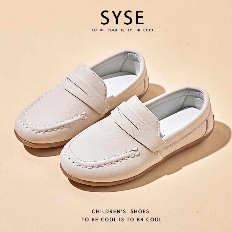 Jarní chlapecké slip-on boty v britském stylu z měkké kůže pro pódium a řeč 2025
