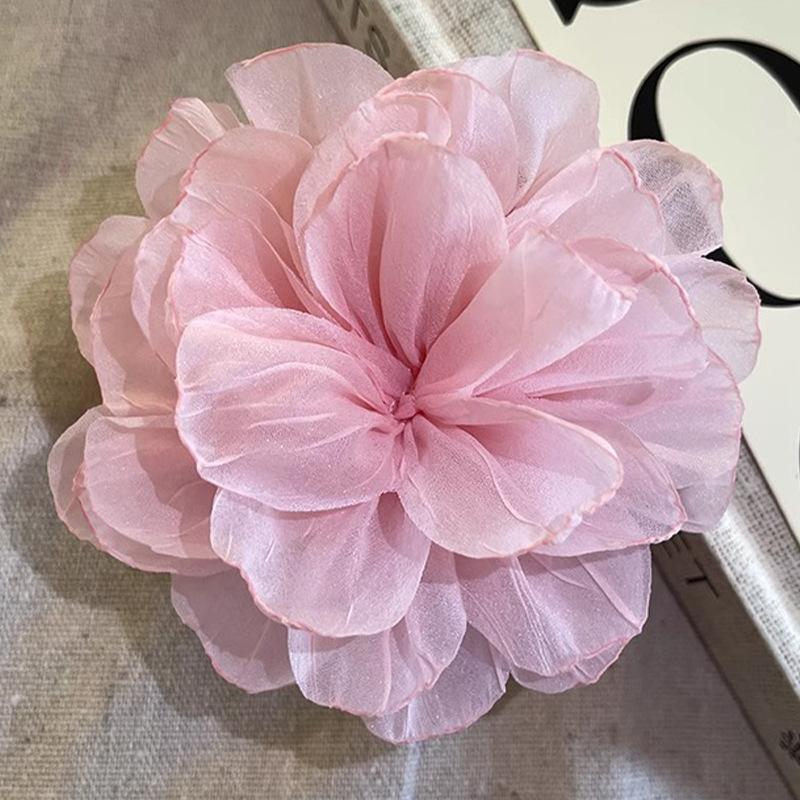 Super Fairy Mesh Flower Gripper Women New High-end Shark Clip Back Hair Simple Elegant Headwear