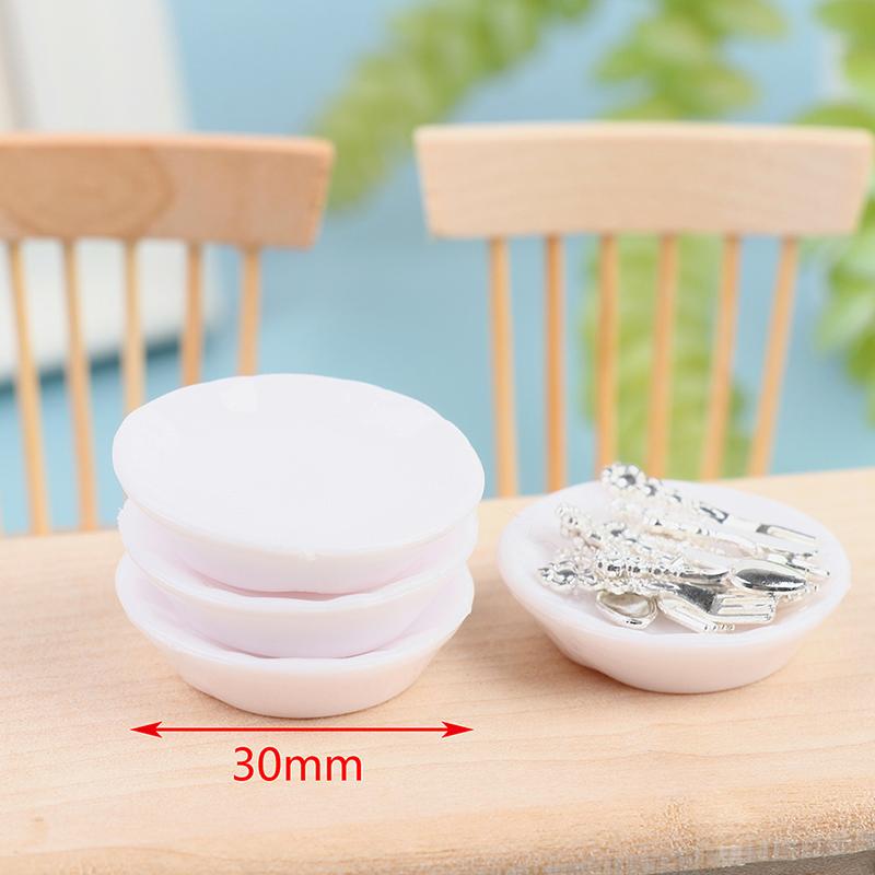 1:12 Dollhouse Miniature Plate Knife Fork Spoon Set Doll Kitchen Tableware Decor